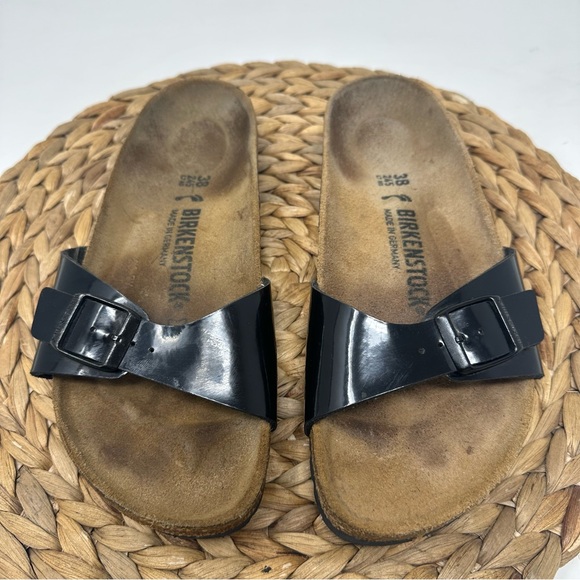 Birkenstock Madrid Black Glossy Sandals Size 7 Women's - Picture 6 of 8